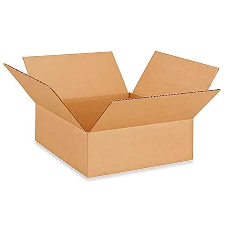 Idl Packaging 12 in x 12 in x 4 in Shipping Box, Kraft, Corrugate, 10 PK B-12124-10